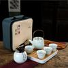 Travel Tea Set Ceramic Convenient Household One Pot Four Cups Promotional Business Set Kung Fu Gift Tea Set
