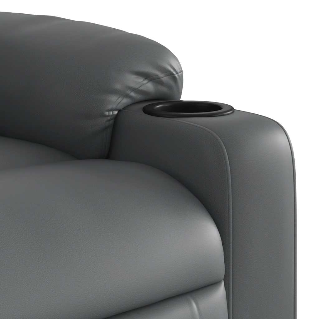 Electric Massage Recliner Gray Faux Leather