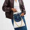 Coach Juliet 25 Logo Zip Closure Leather Shoulder Tote Bag Medium Women handbags Chalk CW640-B4HA