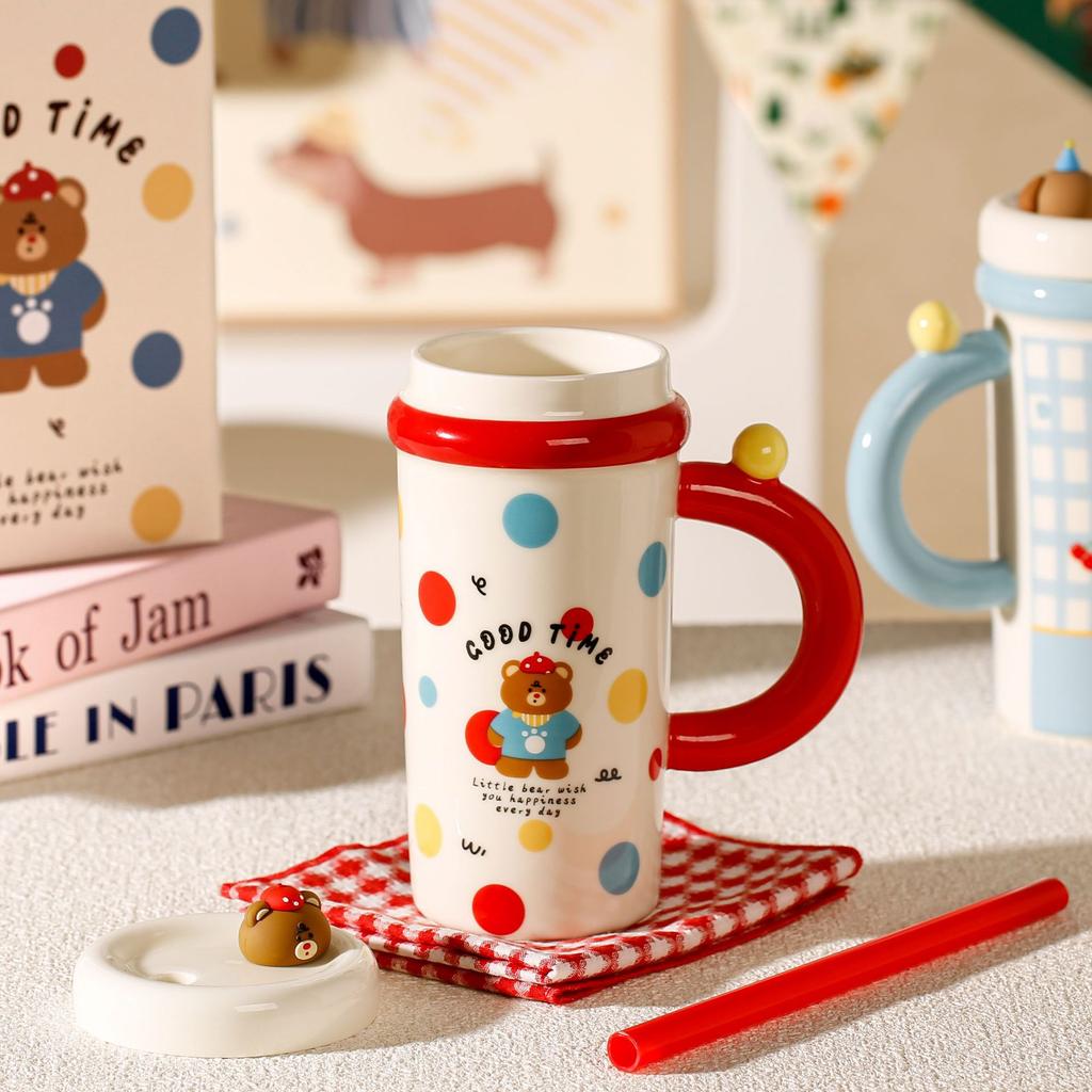 Девушка нишевая высокоценная кружка керамическая чашка с крышкой большая емкость чашка для воды кофейная чашка подарок на день рождения сувенир