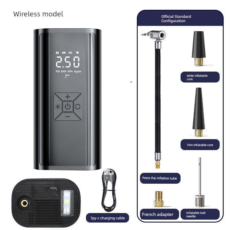 Car Air Pump, Car Electric Wireless Air Pump, Convenient Tire Inflator, Universal and Multi-Functional