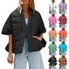 Vest Women Warm Quilted Jackets Oversized Cap Sleeve Open Front Vest With Pcokets Casual Outwear