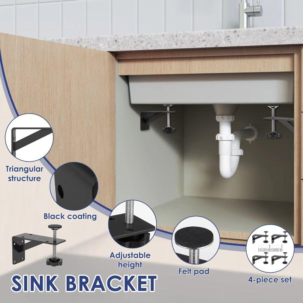 Easy Installation Sink Installation Kit Heavy Duty Pedestal Sink Support  Undermount Application