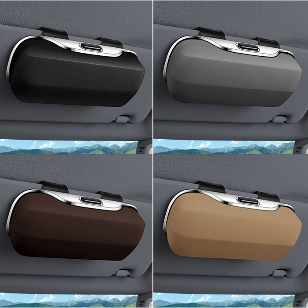 Stable Car Glasses Box Press Switch Eyeglass Case Universal Car Sunglasses Holder Sun Visor