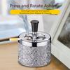 Spinning Ashtray with Lid Self-Cleaning Ashtray Windproof Car Ashtray Metal Desktop Ashtray for Home Office Car
