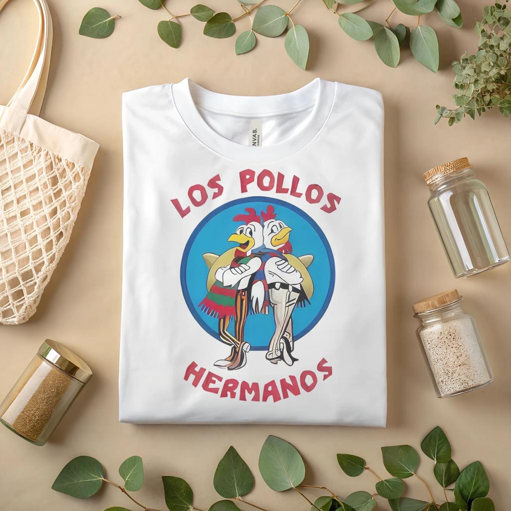 Los Pollos HermanosFunny Cartoon Chicken Brothers Mexican Style Graphic Tee A192
