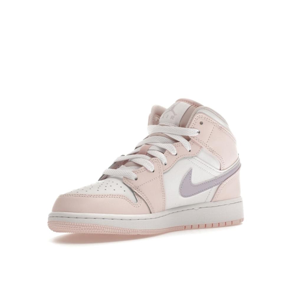 Air Jordan 1 Mid GS Pink Wash Kids Sneakers Violet-Frost White FD8780-601