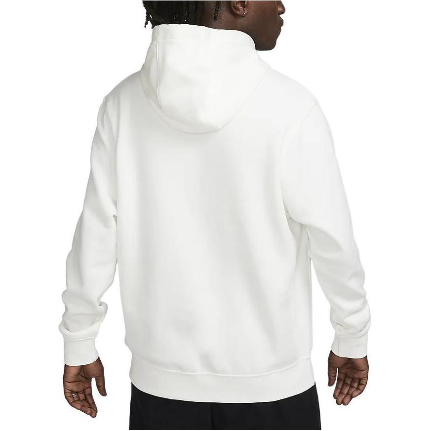 Nike Спортивная толстовка с капюшоном Club Fleece, однотонная, на флисовой подкладке, повседневная, мужская, цвет Sail White, BV2655-134