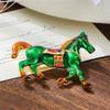 Vintage Enamel Alloy Galloping War Horse Zodiac Pony Brooch Pins Women Men Fashion Clothing Accessories Suit Lapel Corsage Gifts