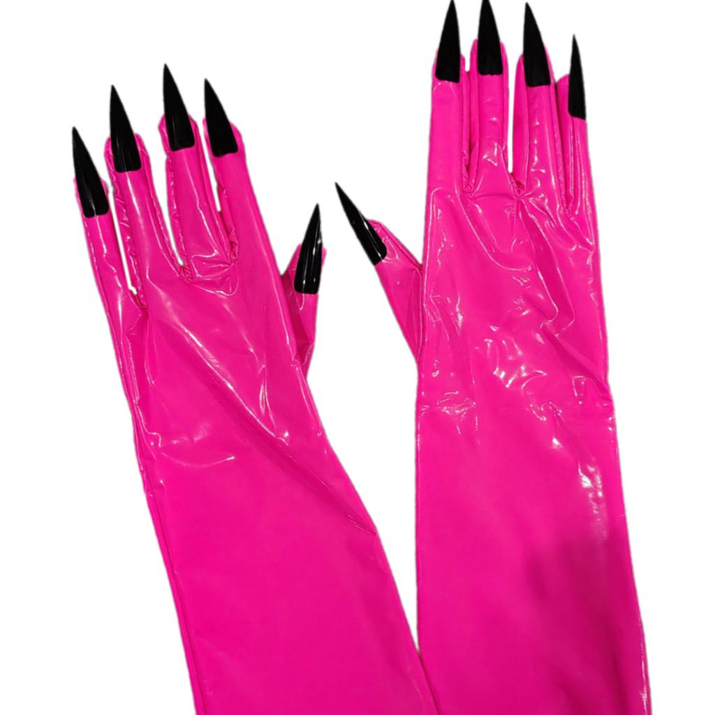 1pair Long Faux Leather Gloves Elegant Evening Opera Gloves Women Gloves for Parties Weddings and Winter Event