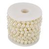 10mroll Grinding Pearl Wire Beads Garland String DIY Wedding Decoration 8mm(beige)