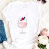 Funny Wine Glasses Tshirts Women T Shirt Short-Sleeve Tee Shirt Wine Glass Funny T-Shirt 90S Women Clothing Female Tops Tees