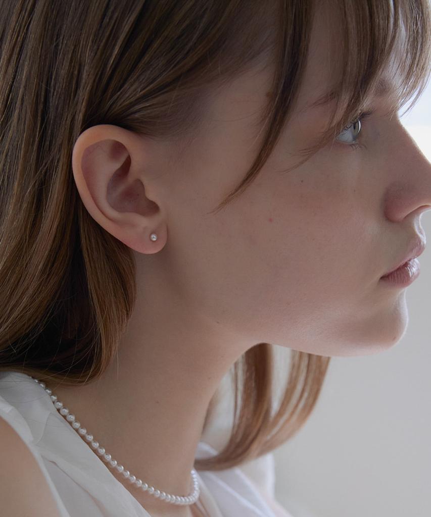Серьги-пусеты Alleun Swarovski с жемчугом Серебро 925 пробы 3 мм 4 мм 5 мм 6 мм