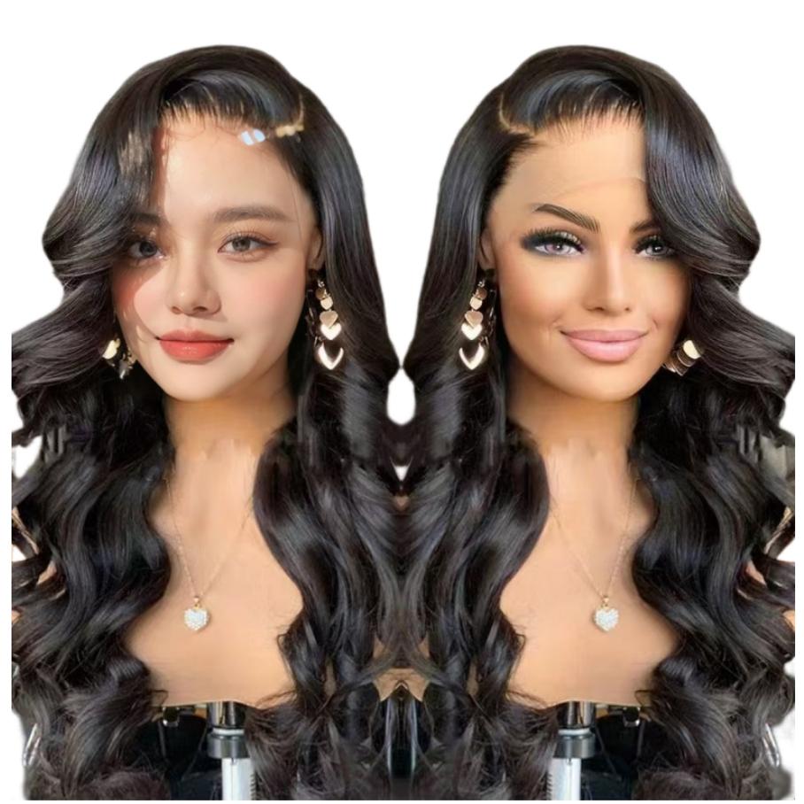 Коричневый золотой смешанный цвет средняя часть длинные волосы вьющиеся искусственные волосы набор большой волны градиентный парик с изменением