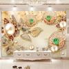 Обои 3D Gold Glazed Diamond Flower Jewelry Background Wall Papers Home Decor Murals