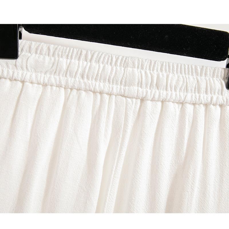 Dimanaf Summer 2025 Women Plus Size Pants High Waist Basic Elastic Pants Loose Female Casual Trousers Long Pants