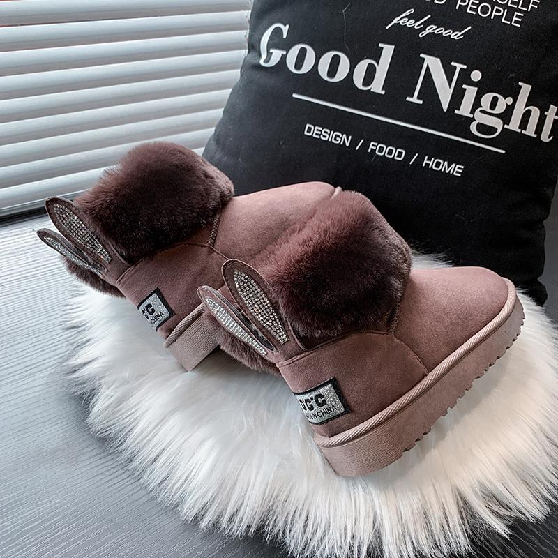 Fashion 2024 Ankle Boots Women's Winter Shoes Suede Women's Snow Boots Cute Women's Warm Plush Cotton Shoes