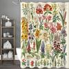 Винтажный ботанический принт, цветочная шторка для душа, декоративная шторка для ванной, водонепроницаемая шторка для душа с крючками