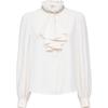 VEROMODA Women's Ruffle Stand Collar Beaded Lantern Sleeve Shirt