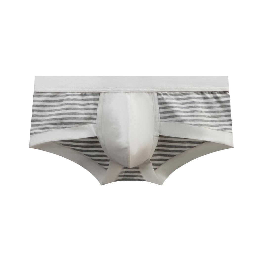 2025 Мужские классические полосатые трусы-слипы с низкой посадкой - Сексуальные, из чистого хлопка, высокоэластичные