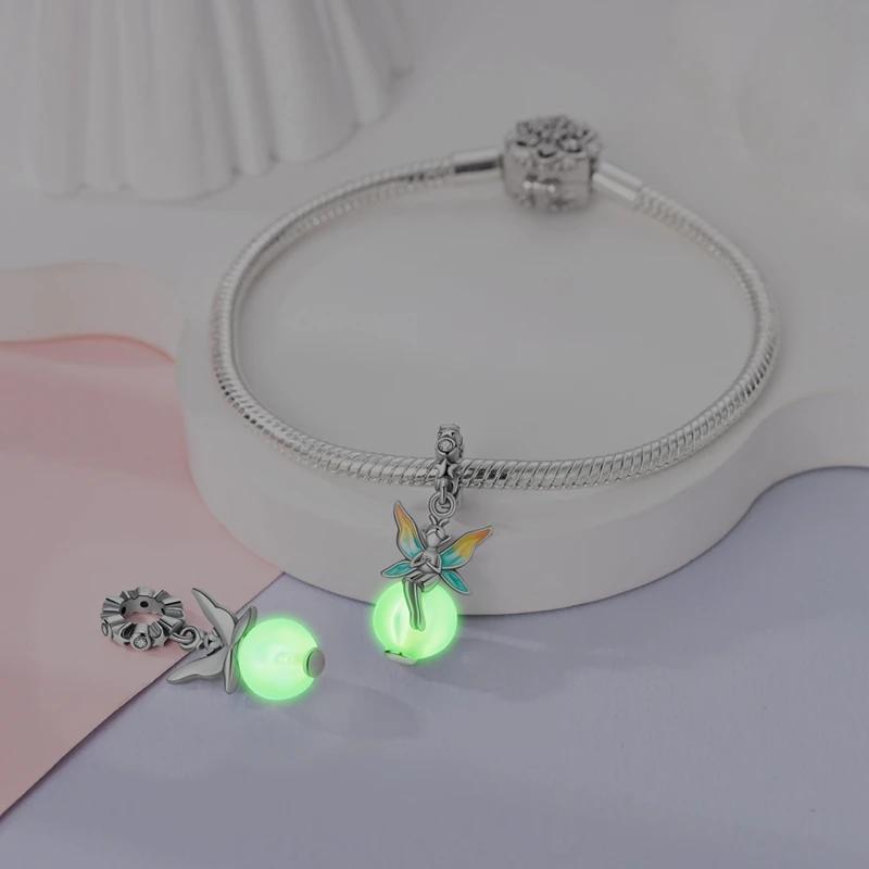 Copper Luminous Elf Glass Insect Planet Wish Bottle Pendant Fit Original Bracelet Diy Jewelry Original Design