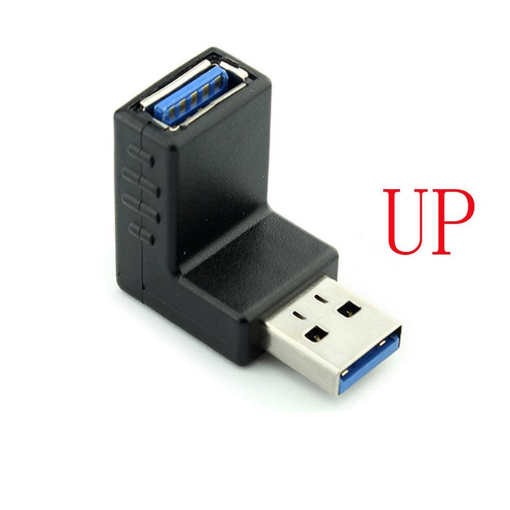 USB 3.0 Adapter 90 Degree Male To Female Combo Up & Down Angle Coupler Connector