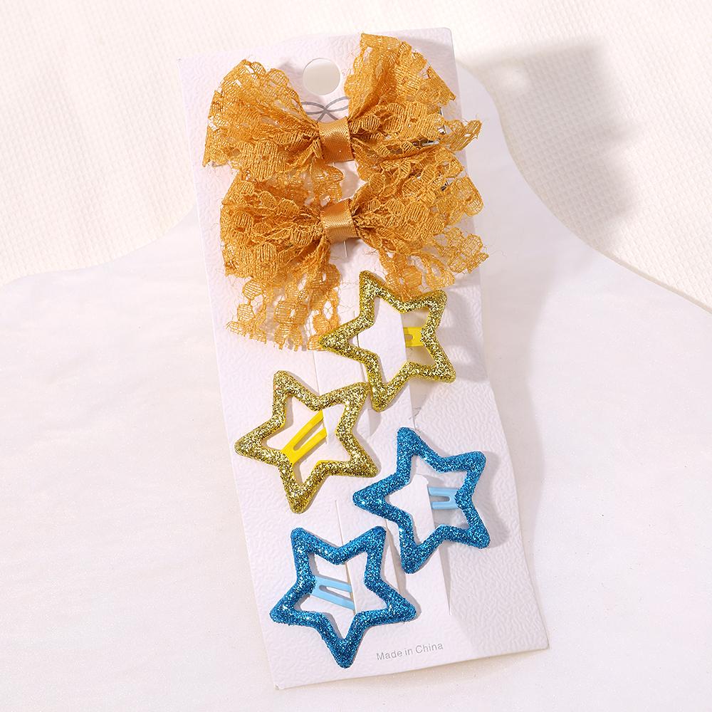 Детский набор свежих заколок для волос Цветочный принт Милые заколки-бабочки Детские зажимы для челки BB Аксессуары для девочек Головные уборы