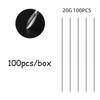 100 шт./кор. одноразовые стерильные иглы для пирсинга тела 10 г 12 г 14 г 16 г 18 г 20 г стальные стерильные одноразовые для уха носа пупка соска губы