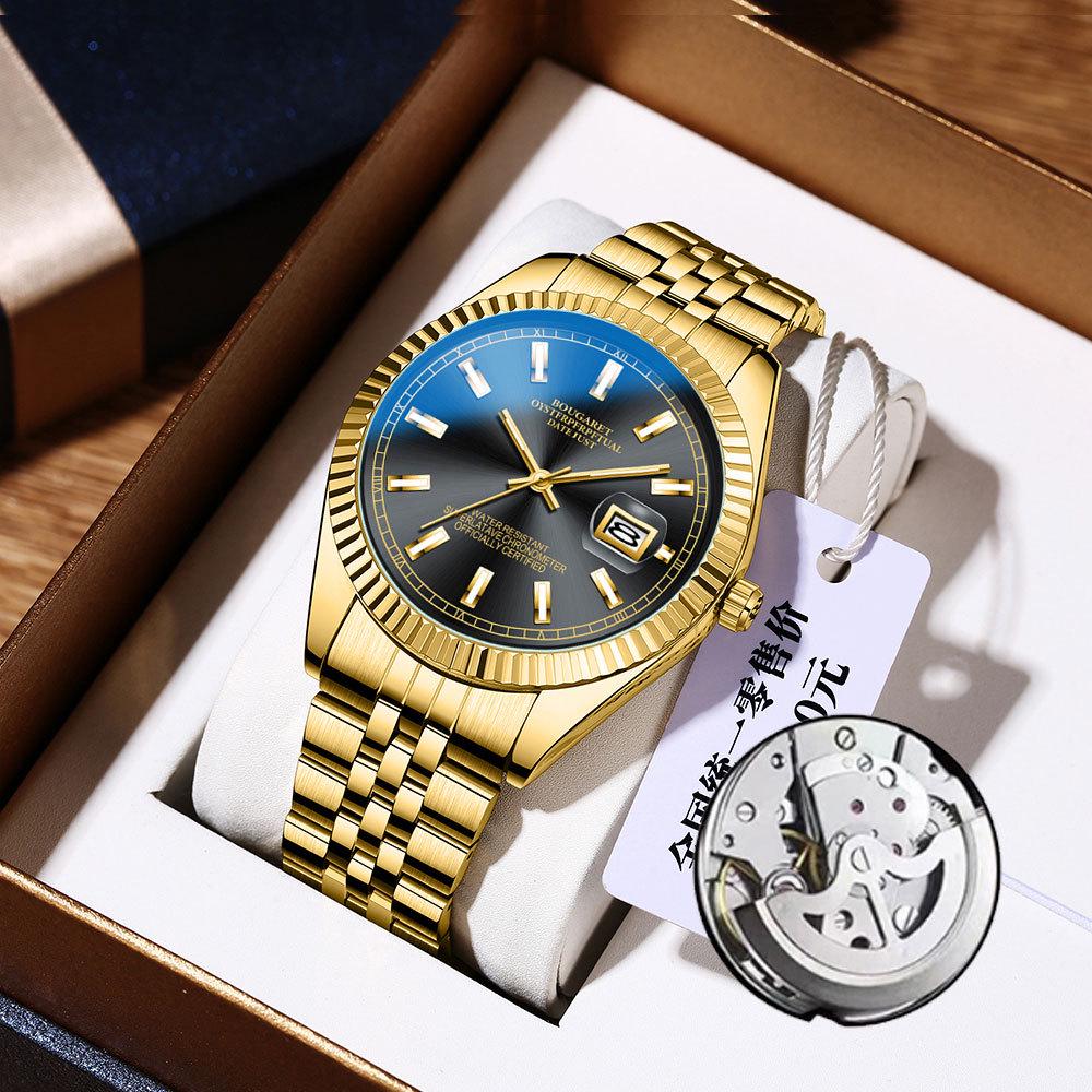 Bugare Men's Waterproof Luminous Automatic Watch - Anti-Counterfeit Technology