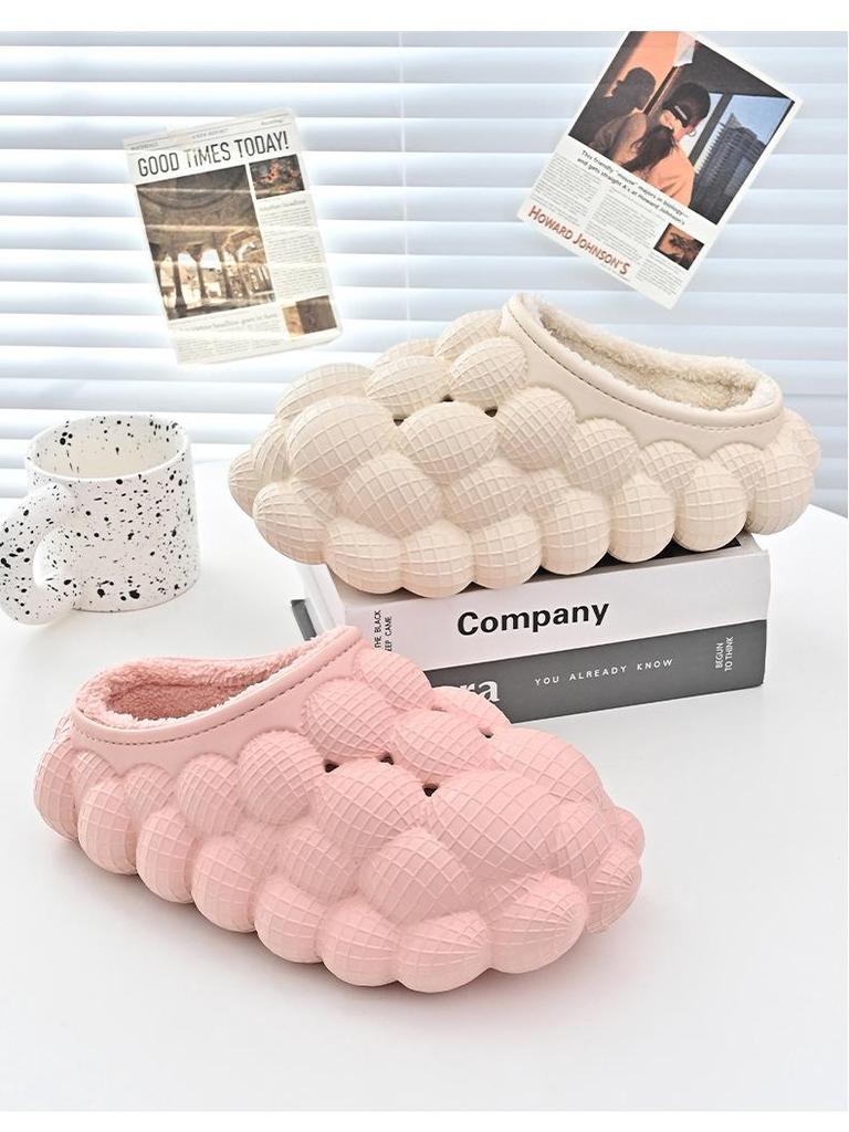 Трансграничные Нескользящие Теплые Хлопковые Тапочки Личи - Водонепроницаемый Дизайн Виноград Арахис Пузырь