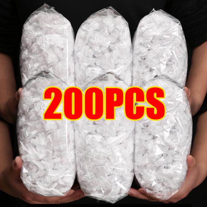 200/100/50/10 шт. Чехол для еды Одноразовые прозрачные пакеты для еды Пластиковая пленка Эластичная пленка-липучка Крышка Хранение на кухне дома Пищевая пленка