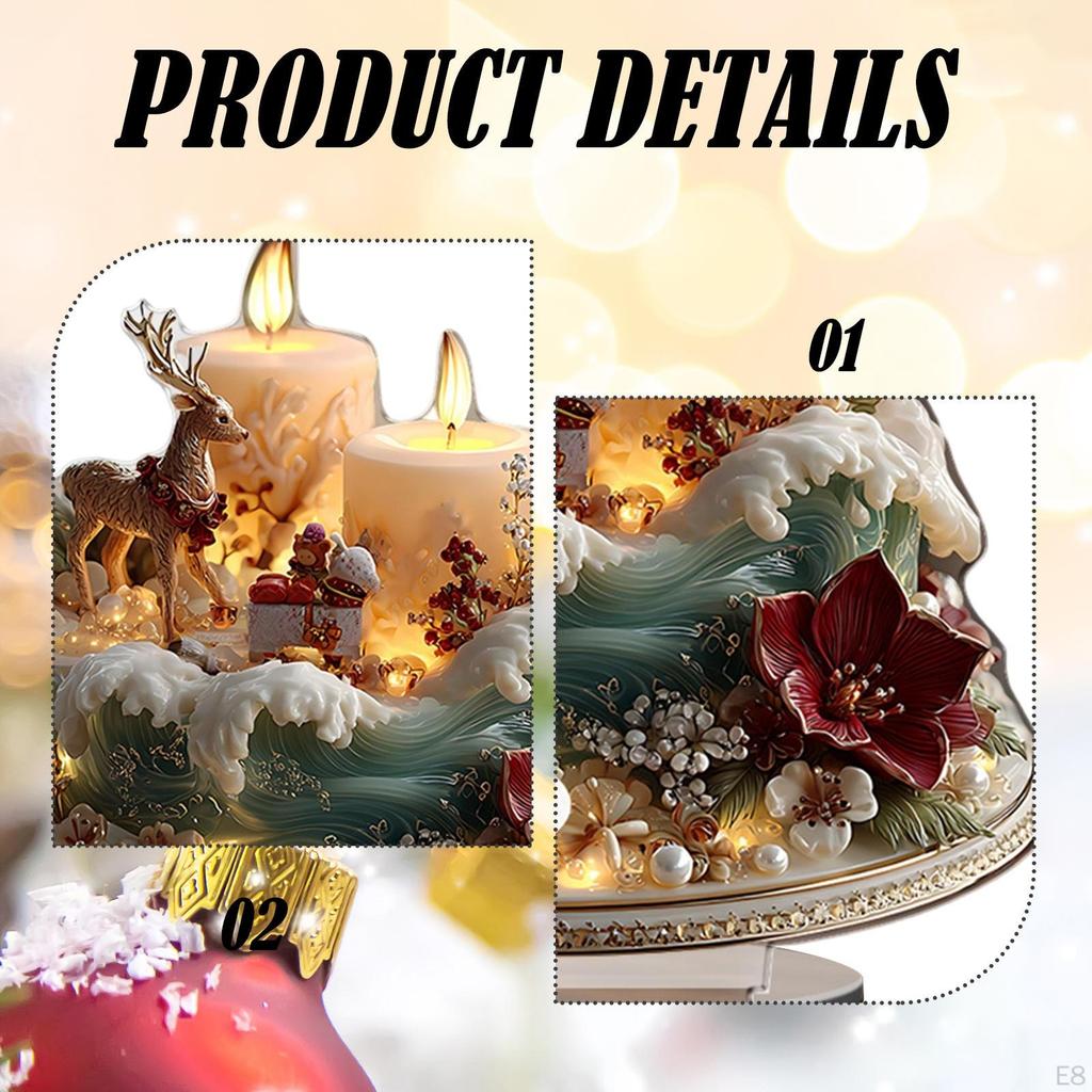2D Christmas Plague Acrylic Ornament Collection Crafts Artwork Decors for Centerpiece Bookshelf Desk