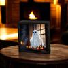 LED Halloween Night Light Wooden Ghost Painting Frame Lamp New Desktop Decor Ornaments  Gifts