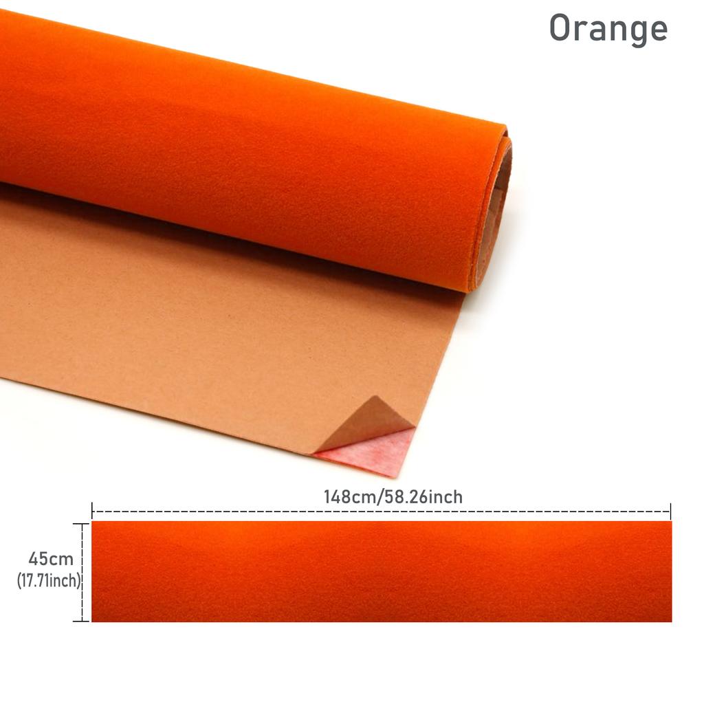 Self-Adhesive Velvet Fabric Sheets, 45x148cm Flocked Non-Woven Felt for Jewelry Box Liner, DIY Crafts, Decoration, Package - 19 Rich Colors For Choose