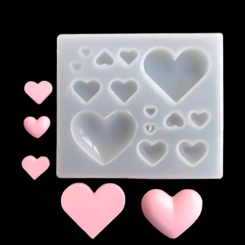 3D Love Heart Shape Silicone Mold Epoxy Resin Kitchen Cake Baking Decoration Chocolate Mold Diy Jewelry Earrings Pendant Tools