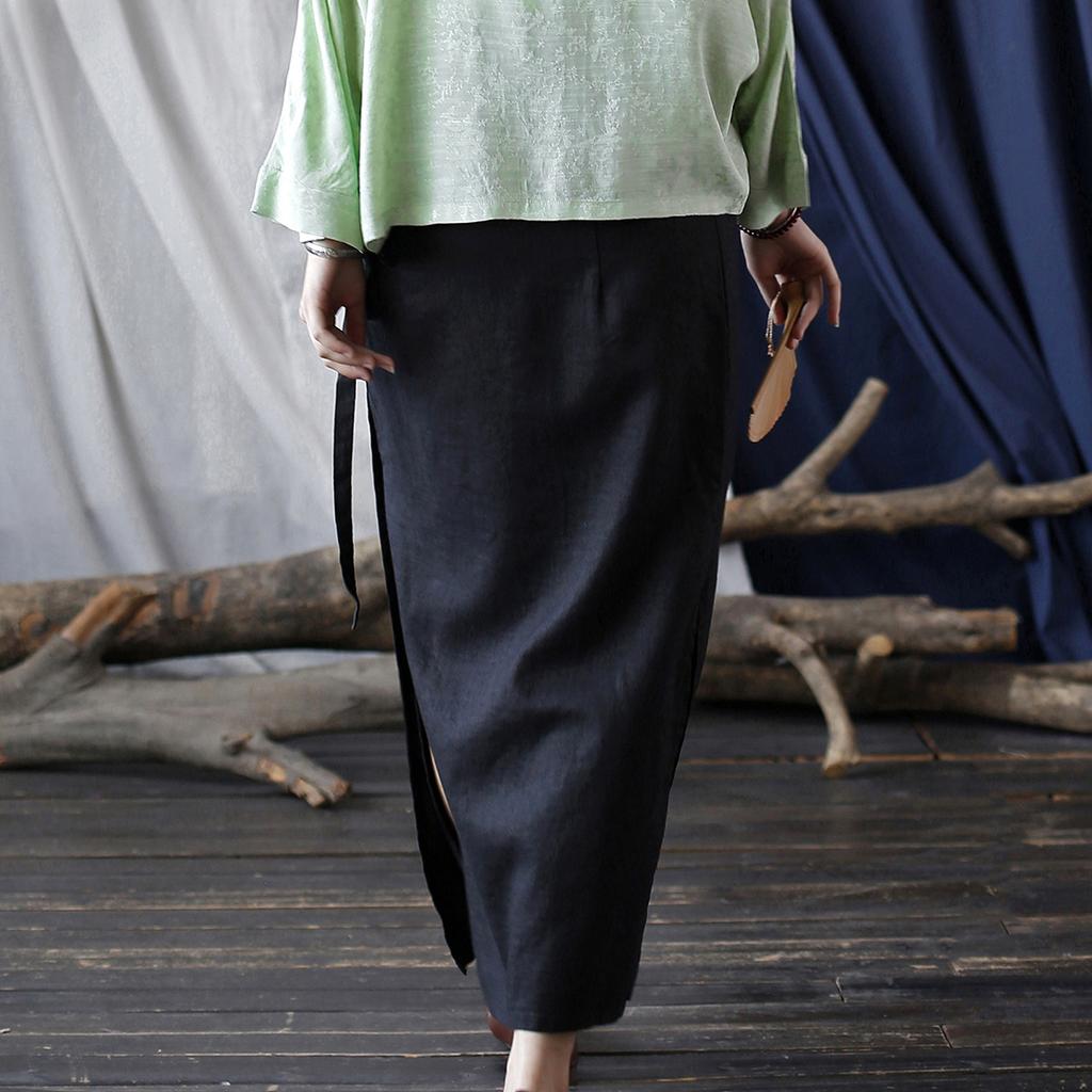 Johnature Женские винтажные льняные бандажные юбки, однотонные осенние высококачественные женские юбки трапециевидной формы