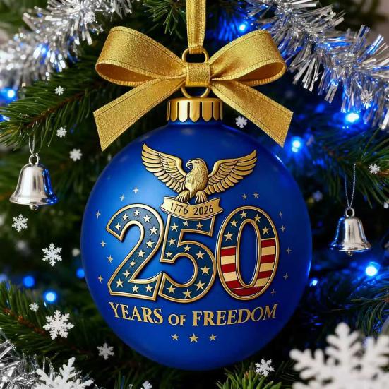 United States 250th Anniversary Ornament 250th Anniversary Acrylic Christmas Ball Ornament Patriotic Christmas Tree Hanging Decor