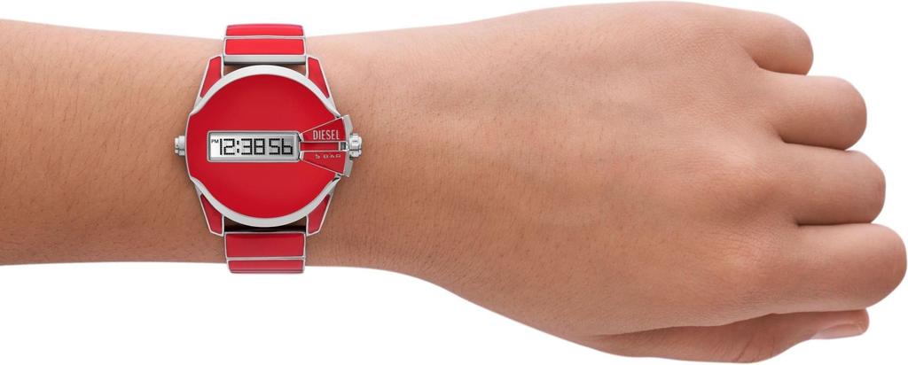 Часы Diesel Analog Digital Watch с ремешком из нержавеющей стали, мужские, DZ2192, Красный, Ремешок, Красный, Ремешок, Красный,