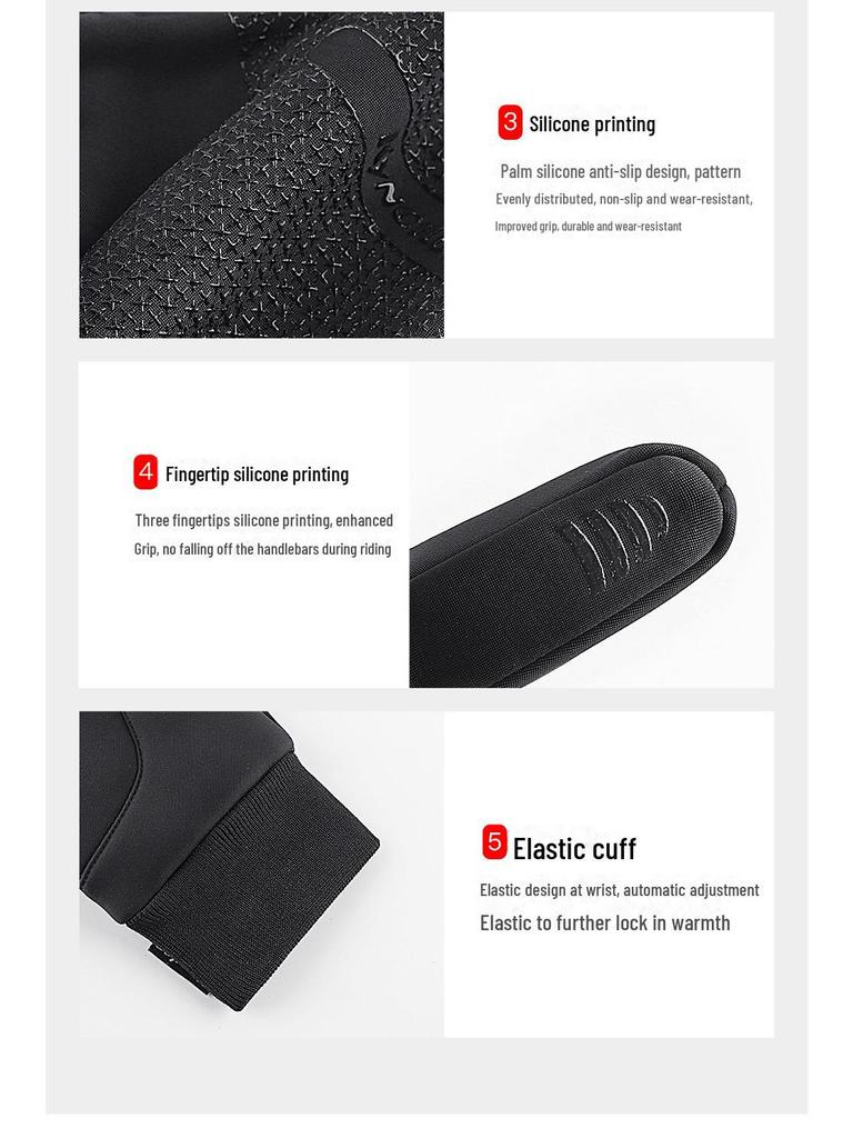 Ветрозащитные перчатки для велоспорта с сенсорным экраном для мужчин и женщин — теплые, нескользящие, износостойкие, утолщенные для холодной погоды.