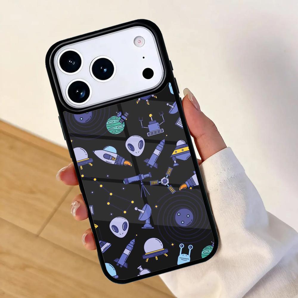 Astronaut Space alien Mobile Phone Case for IPhone 17 AIR 16pro Max 15 14 13 12 11 Bumper Cover