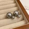 Double-Sided Big Small Pearl Ball Stud Earrings For Women Temperament Earrings Elegant Ladies Party Banquet Jewelry Gift