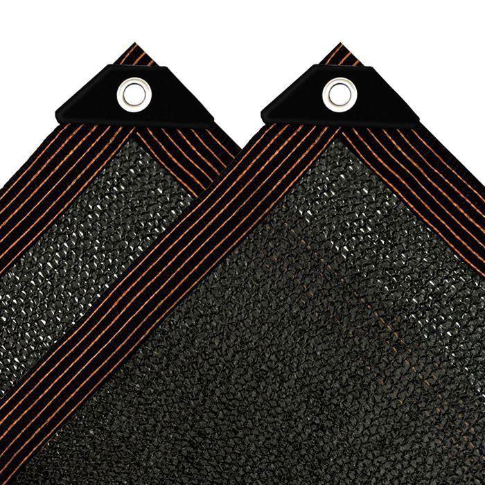 Voile d'ombrage rectangulaire 4 x 5 m, 70% protection solaire - noir, œillets aluminium