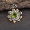 Подвеска с драгоценным камнем перидот, кулон из цельного серебра 925 пробы, ювелирное изделие ручной работы, кулон с камнем по дате рождения, подарок для него