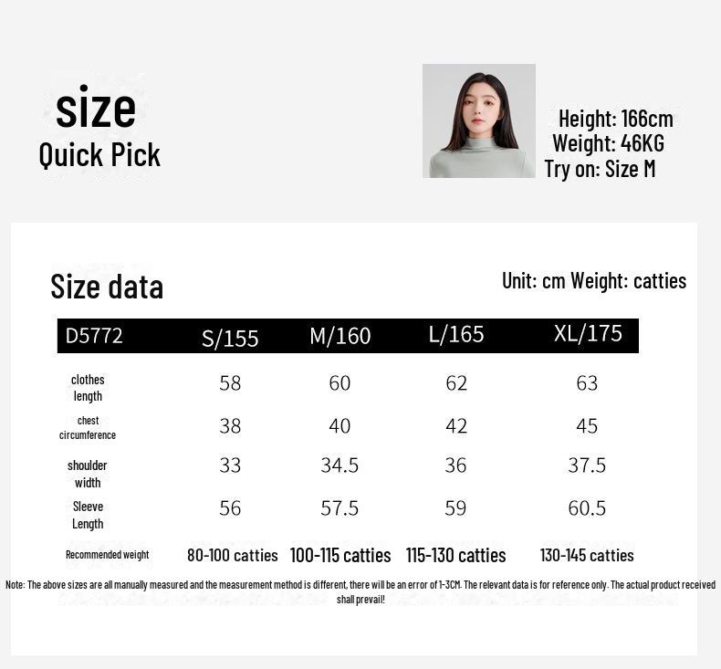 Wool Mid-Neck Slim Fit Women's Long-Sleeve Top, Versatile Autumn/Winter Layering, Warm & Cozy