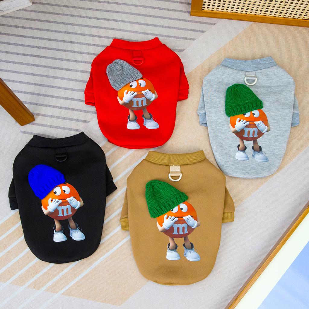 Funny Dog Hoodies Fleece Lined Sweatshirt for Small Dogs, Cartoon Puppy Coat Spring Autumn Dog Clothes Yorkie Pet Apparel