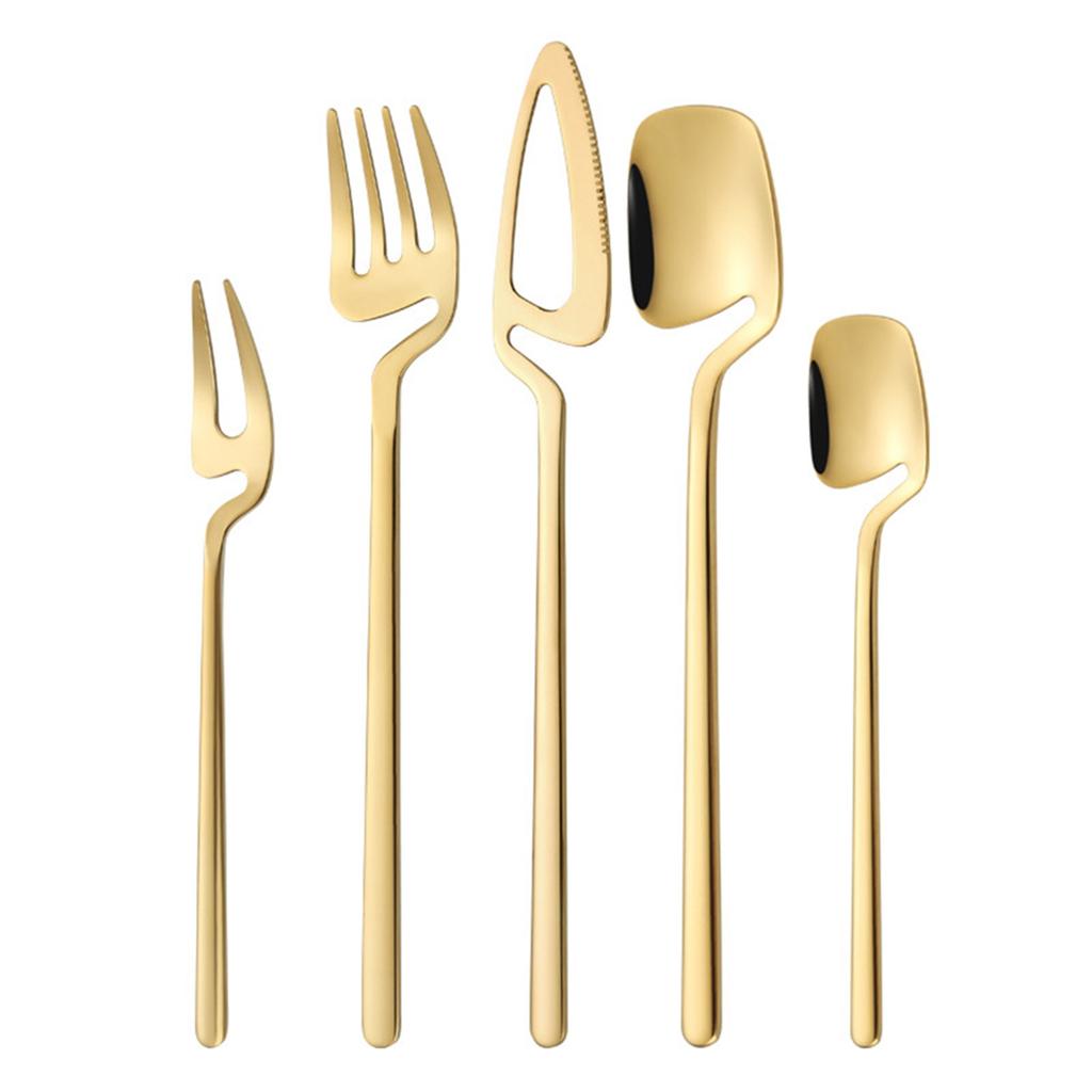 Spoon Fork Dinnerware Set Versatile Use 5Pcs Cutlery Set