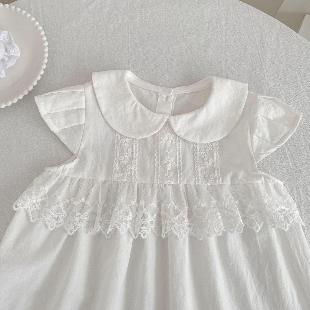 Комплект: Девочковое французское платье без рукавов с цветочным принтом и сборками & Боди для малыша для сестер