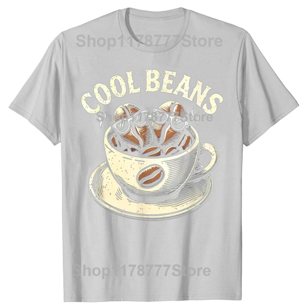 Смешные Cool Beans Кофе Кофеин Любитель Ретро Футболки Хлопок Короткий Рукав Подарки на День Рождения Мужская Повседневная Свободная Оверсайз Футболка