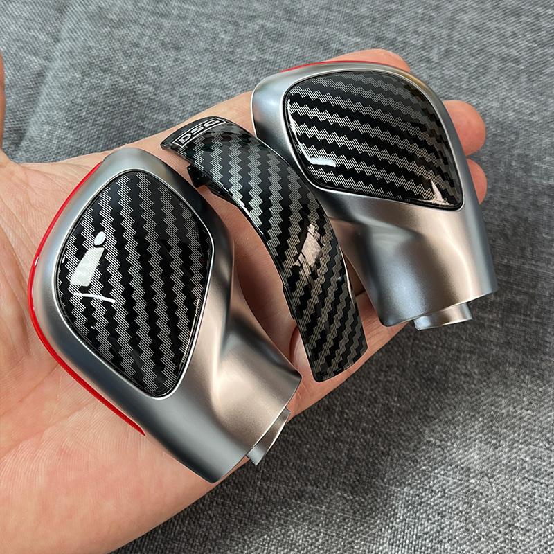 Хромированный матовый с кожаной ручкой переключения передач, боковая крышка, эмблема DSG для VW Golf 6 7 R GTI Passat B7 B8 CC R20 Jetta