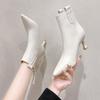 Soft Leather Ankle Boots Women 2024 Fall Winter New Thin Heel Pointed  All Match Thin Single Boots